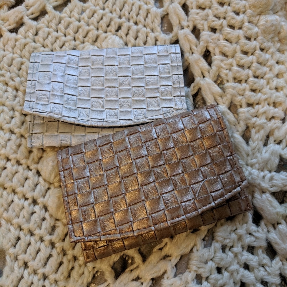 Gold and silver Wallet card holder woven business